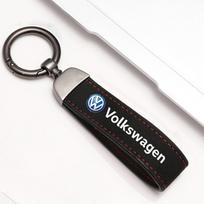 Suede automobilio raktų pakabukas Žiedas Vintažinis odinis cinko lydinio raktų pakabukas VW Volkswagen Golf Polo Passat Touran Jetta Raktų pakabuko priedai Bu2 gray