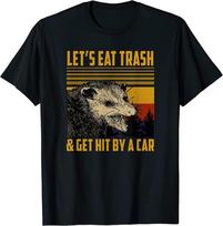 Opossum Let's Eat Trash & Get Hit T-shirt XXXL black