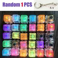 LED Free Assembly Keyboard Keychain Fidget Toy Crystal Clicker Sensory Toy Stress Relief Keyboard Keychain Adult Children's Toy black