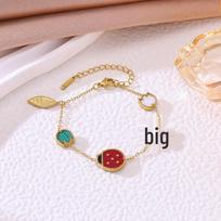 Luxury Multi-Color Enamel Ladybug & Mother-of-Pearl Bracelet white