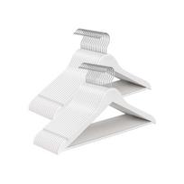 Medinės drabužių pakabos su 360° pasukamais kabliais, debesų baltos, 43 × 21 cm, 30 vnt.