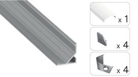 LED profilio komplektas ARRE kampinis, aliuminis, anoduotas, matinis dangtelis  3 m
