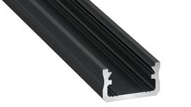 Profilis LED juostoms, aliuminis anoduotas juodas, paviršinis A, 3 metrai, Lumines