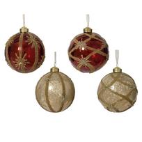 Eglutės žaisliukas Decoris Beads, aukso/raudonas, 10 cm