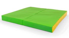 Sulankstomas gimnastikos čiužinys SANRO 100x100x10 cm žaliai-geltonas, -