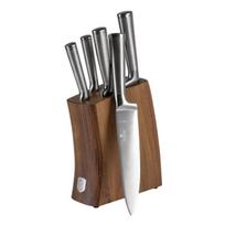 Nerūdijančio plieno peilių rinkinys su bambukiniu stovu BERLINGERHAUS BAMBOO, 6 dalių