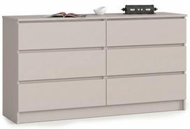 Komoda Akord K140 6SZ CLP PK, kašmyro sp., 77 cm x 138 cm x 40 cm
