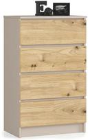 Komoda Akord K60 4SZ CLP PK, kašmyro sp./artisan oak sp., 99 cm x 60 cm x 40 cm