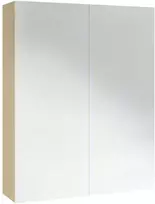 Veidrodinė vonios spintelė, balta ir ąžuolo, 60x15x75cm, MDF