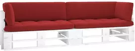 Lauko baldų komplektas Dvivietė sofa iš palečių su pagalvėlėmis, impregnuota pušis