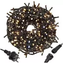 Eu Sandelis Lempučių girlianda su blyksnių/ žibančiu efektu, 200 LED šiltai balta, LAMP09CB
