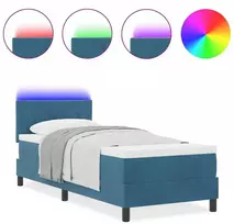 LED Čiužinio Lova Tamsiai mėlyna 80 x 200 cm Aksomas