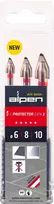 Grąžtas 3 vnt. grąžtų rinkinys labai kietoms keraminėms plytelėms ir gresui, 6, 8 ir 10 mm, C PROTECTOR GEN 2, ALPEN [0000304003100]