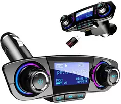 Automobilinis FM transmiteris su Bluetooth, 2 USB, Micro SD ir ekranu