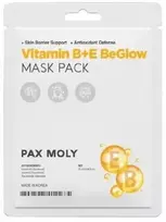 PaxMoly Be Glow Vitamin B+E Brightening & Illuminating Sheet Mask Face Day & Night, 25 ml