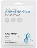 PaxMoly AHA + BHA šviečianti lakštinė veido kaukė dienai ir nakčiai, 25 ml