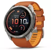 „Garmin fenix 9 Pro“ išmanusis laikrodis, „inReach“, 51 mm, titano korpusas su „Autumn Oranžinis“ / „Spark Oranžinis“ spalvos silikonine apyranke