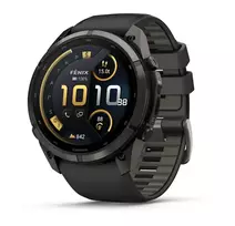 Išmanusis laikrodis Garmin fēnix® 9 Pro inReach® – 51 mm, Pilkos anglies spalvos DLC titanas su juodos / akmenėlių pilkos spalvos silikoniniu dirželiu | 010-04337-11