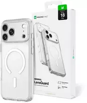 Objektyvas AmazingThing Minimal Mag objektyvo dėklas iPhone 18 Pro su fotoaparato dangteliu ir pakabos laikikliu, suderinamas su MagSafe – permatomas