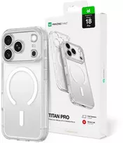 Objektyvas AmazingThing Titan Pro objektyvo dėklas iPhone 18 Pro su fotoaparato dangteliu ir virvelės laikikliu, suderinamas su MagSafe – permatomas