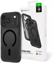 Objektyvas AmazingThing Titan Pro objektyvo dėklas iPhone 18 Pro su fotoaparato dangteliu ir virvelės tvirtinimu, suderinamas su MagSafe – Juodas