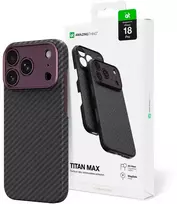Dėklas AmazingThing Titan Max Lens Case for iPhone 18 Pro in Aramid Fiber with Camera Cover, Compatible with MagSafe - Violetinė