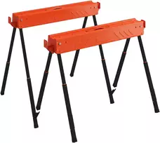 Aosom Sulankstomi darbastaliai pjovimui, 2 vnt., reguliuojamo aukščio, juodi, 93 x 50 x 71-85,5 cm