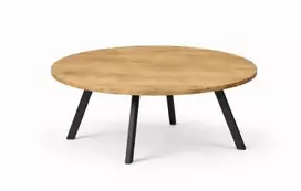 TORI Ø110 ąžuolinis apvalus žurnalinis staliukas : Apdaila - Be apdailos, Aukštis - 46cm