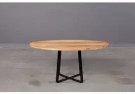 LOFT R ELIPSE 100X60 ąžuolinis ovalus žurnalinis staliukas juodom kojom : Apdaila - Be apdailos, Aukštis - 44cm