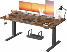 VASAGLE reguliuojamo aukščio biuro stalas 160 x 80 cm su USB-C, LSD146KD02