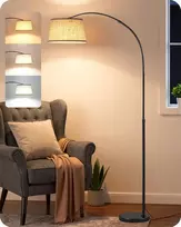 EDISHINE reguliuojama arkinė grindų lempa E27 su 9 W LED lempute ST-F31107