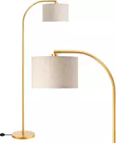 EDISHINE grindų lempa 161 cm su reguliuojamu lininiu gaubtu, E27, 12 W LED, F20031-4