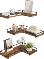 VASAGLE sieninės kampinės lentynos, 3 vnt., L formos, 40 x 29 cm, LLS833KD01