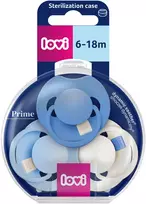 LOVI silikoniniai dinaminiai čiulptukai Prime, Ultramarine Mėlyna, 6–18 mėn., 3 vnt., 34/449