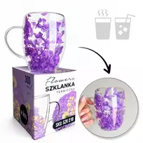 Eu Sandelis Dvigubo stiklo puodelis su įspūdingomis gėlėmis viduje 300ml 1vnt SZK216