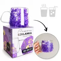 Eu Sandelis Dvigubo stiklo puodelis su gėlėmis viduje 180 ml SZK217
