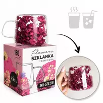 Eu Sandelis Dvigubo stiklo puodelis su gėlėmis viduje 180 ml SZK219