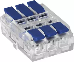 Złączka 3 laidų, dvipusė kompresinė instaliacinė jungtis; bet kokiam 0,75–4 mm² laidui; IEC 250 V / 32 A; 9 vnt. pakuotė.