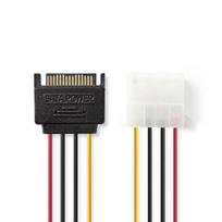 Nedis CCGP73520VA015 vidinis maitinimo laidas 0,15 m 2 x SATA 15 kaiščių Molex 4 kaiščių