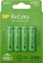 GP ReCyko AA NiMH akumuliatoriai, 1300 mAh, 1,2 V, 4 vnt.