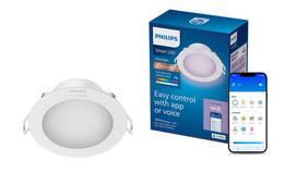 Išmani įleidžiama LED panelė PHILIPS, 4 W, 2200–6500 K, RGB, 300 lm, ø8 cm