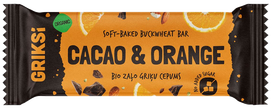 GRIKSI Organic Soft-Baked Buckwheat Cocoa and Orange slapukas, 35 g