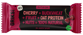 GRIKSI Organic Sprouted Buckwheat Protein Cherry baltymų batonėlis, 35 g