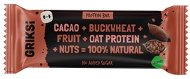 GRIKSI Organic Sprouted Buckwheat Protein - Cocoa baltymų batonėlis, 35 g