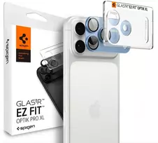 Spigen Optik Pro XL GLAS.TR EZ FIT grūdintas stiklas apsauginis fotoaparato ekrano apsauginis stiklas, skirtas iPhone 18 Pro – šviesiai mėlyna