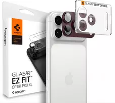 Spigen Optik Pro XL GLAS.TR EZ FIT grūdintas stiklas, skirtas iPhone 18 Pro – tamsiai vyšninė