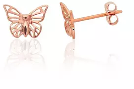 Diamond Sky Jewelry Auksiniai auskarai-vinukai „Auksinis Drugelis VIII“