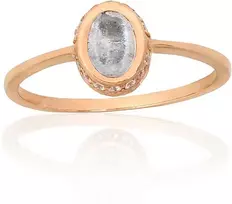 Diamond Sky Jewelry Auksinis žiedas su cirkoniais ir topazais „Sicily II (Mėlynas topazas)“
