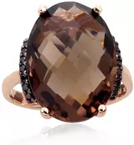 Diamond Sky Jewelry Auksinis žiedas su cirkoniais ir kvarcu „Royal Quartz IV“
