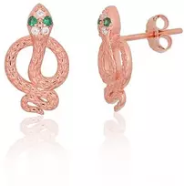 Diamond Sky Jewelry Sidabriniai auskarai-vinukai su cirkoniais „Gyvatė II“